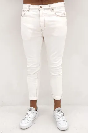 A Dropped Slim Jean Smokey White