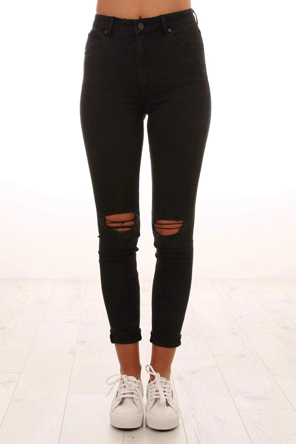 A High Skinny Ankle Basher Jean Buster Black