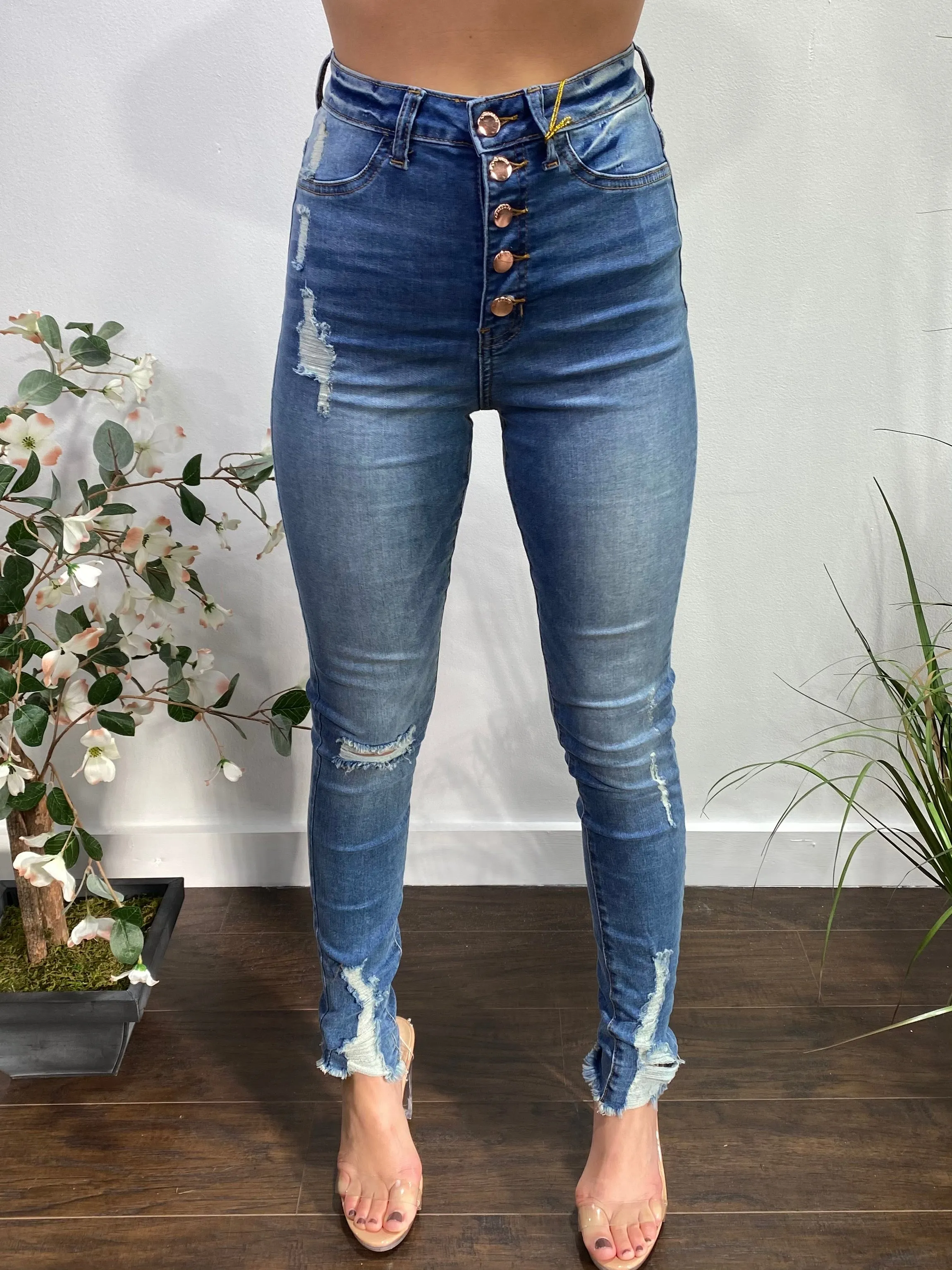 Aphrodite High Rise Skinny Jean (Medium Blue) AP4639