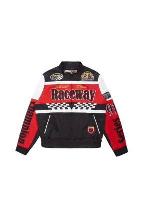 Big And Tall Windbreaker Racing Jacket - Black