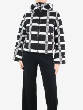 Black and white checkered wool-blend jacket - size S