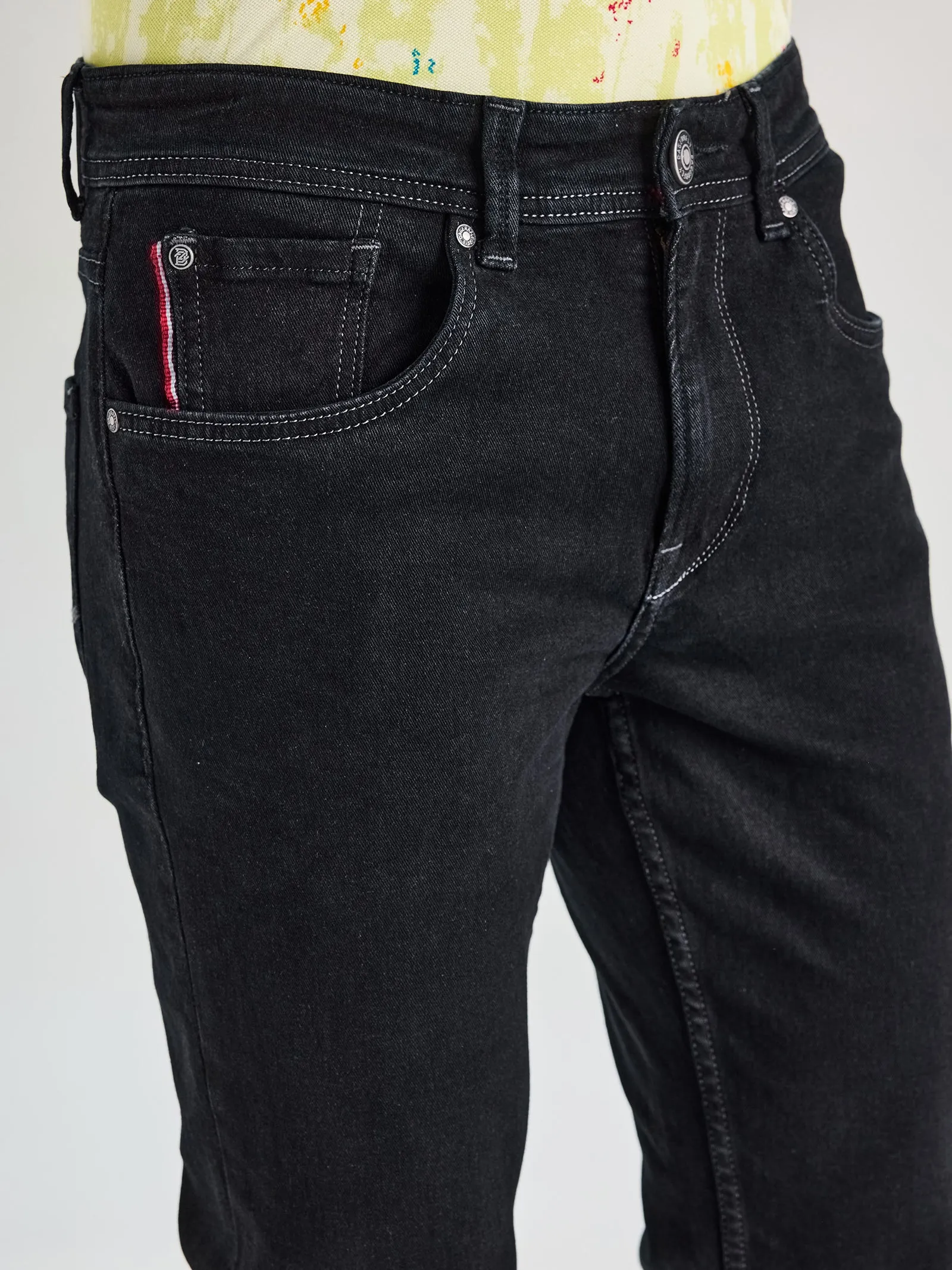 Black Straight Fit Stretch Jeans