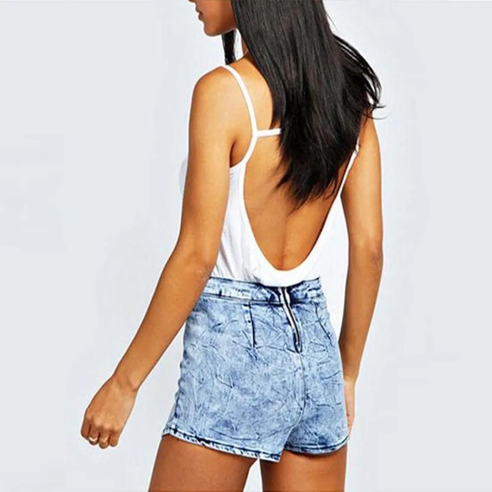 Blue High Waist Skort Jean Shorts