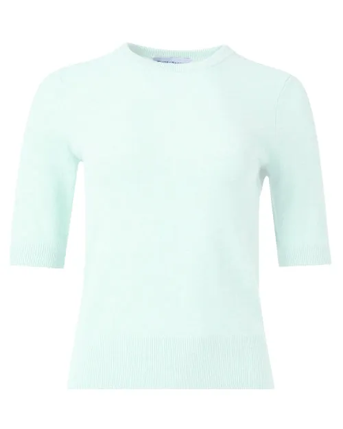 Cashmere Elbow Sleeve Sweater (Tidal Pool Heather)