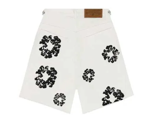 DENIM TEARS COTTON WREATH JEAN SHORT WHITE