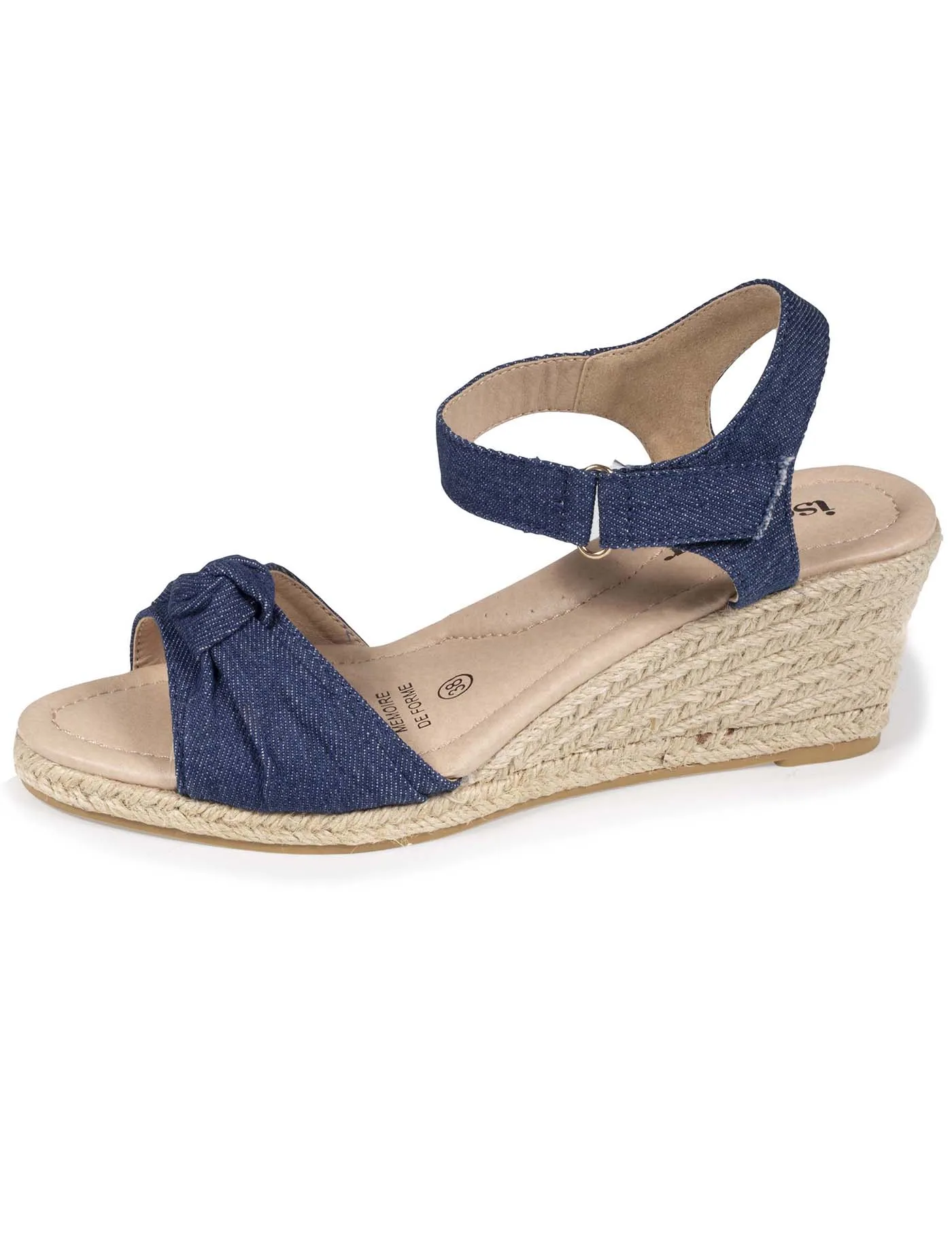 Espadrilles Femme nud talon Bleu