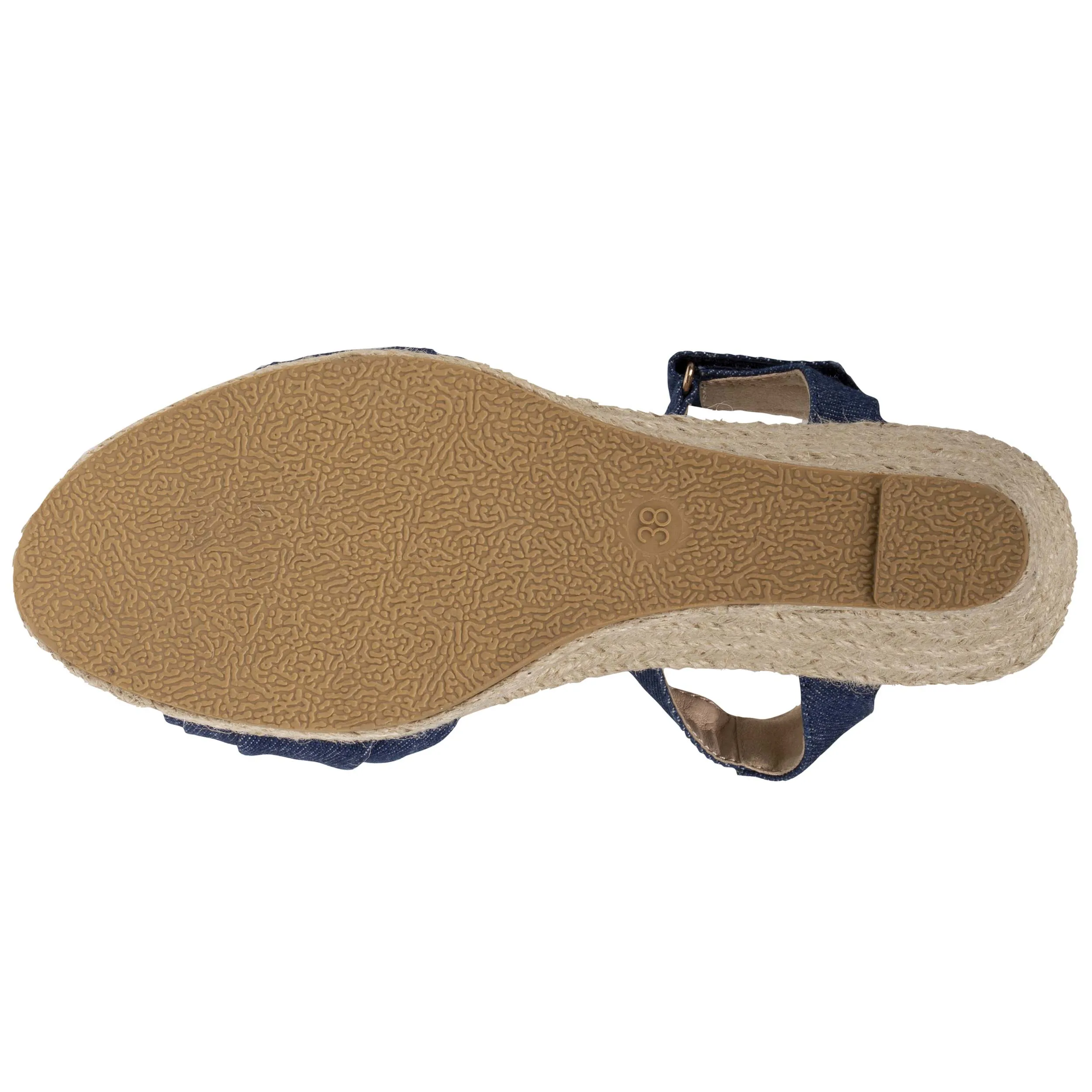 Espadrilles Femme nud talon Bleu