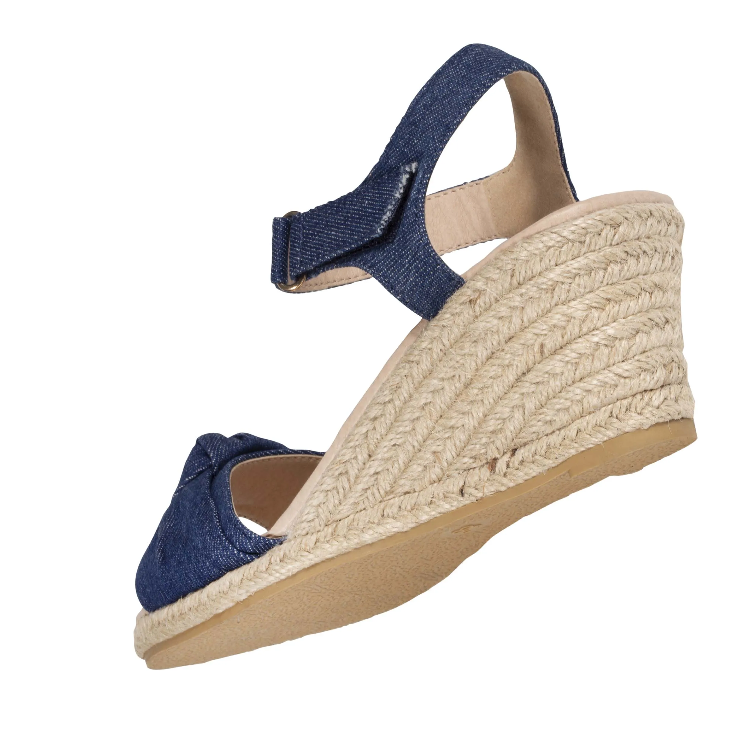 Espadrilles Femme nud talon Bleu