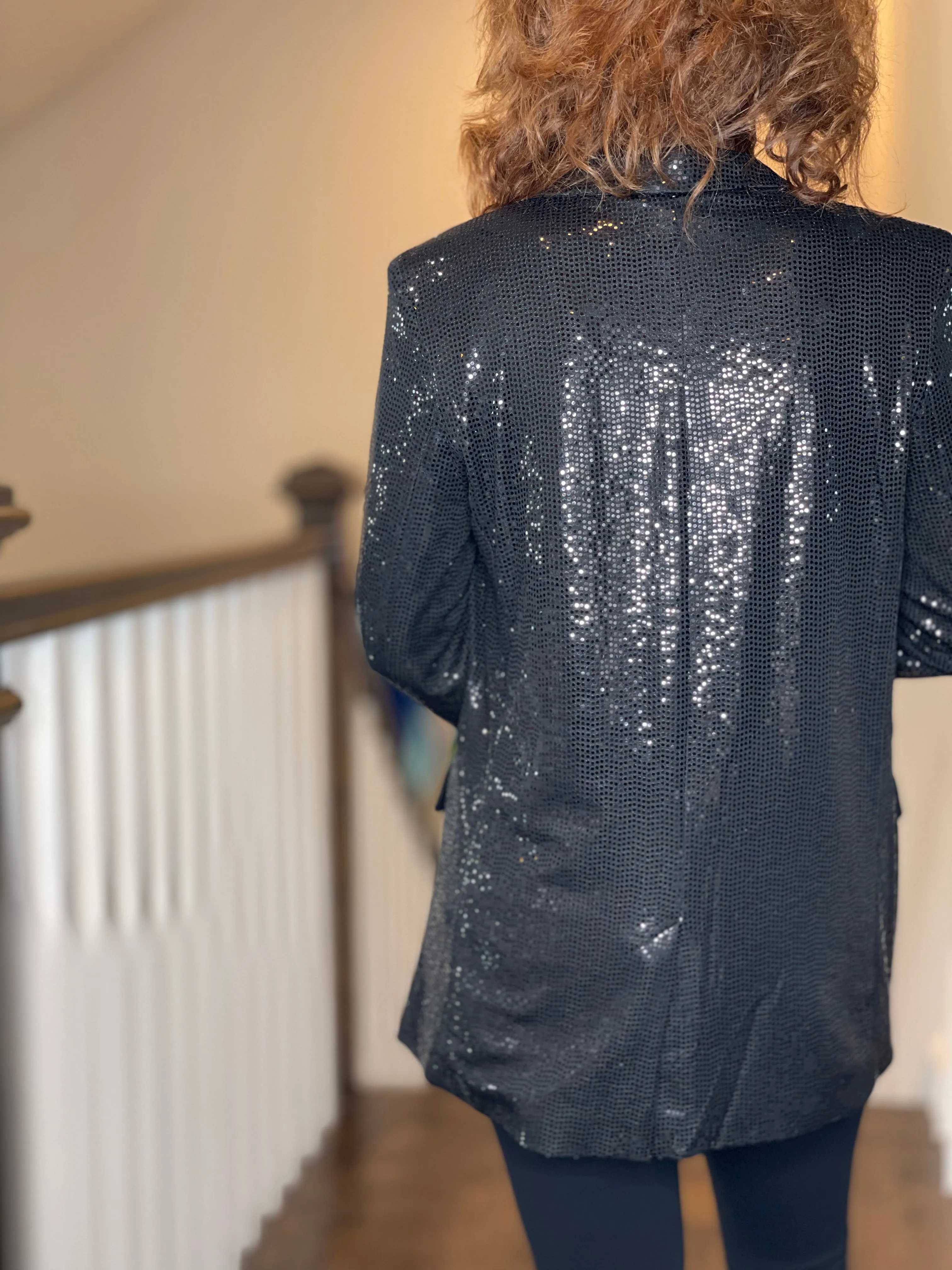 Esqualo Black Sequin Blazer