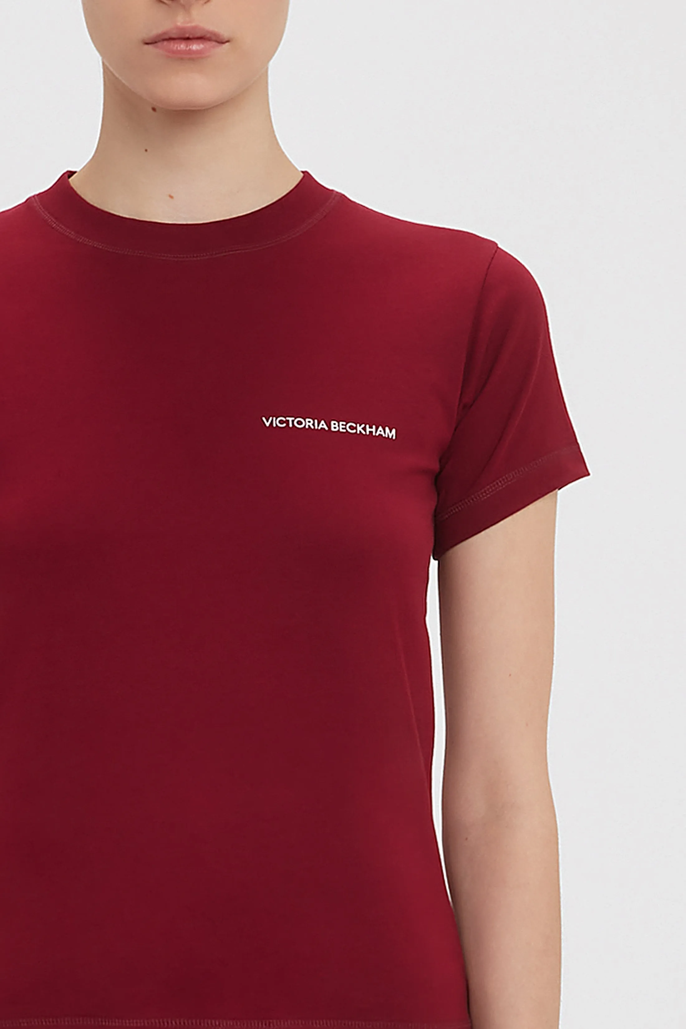 Exclusive Shrunken Logo Tee In Oxblood