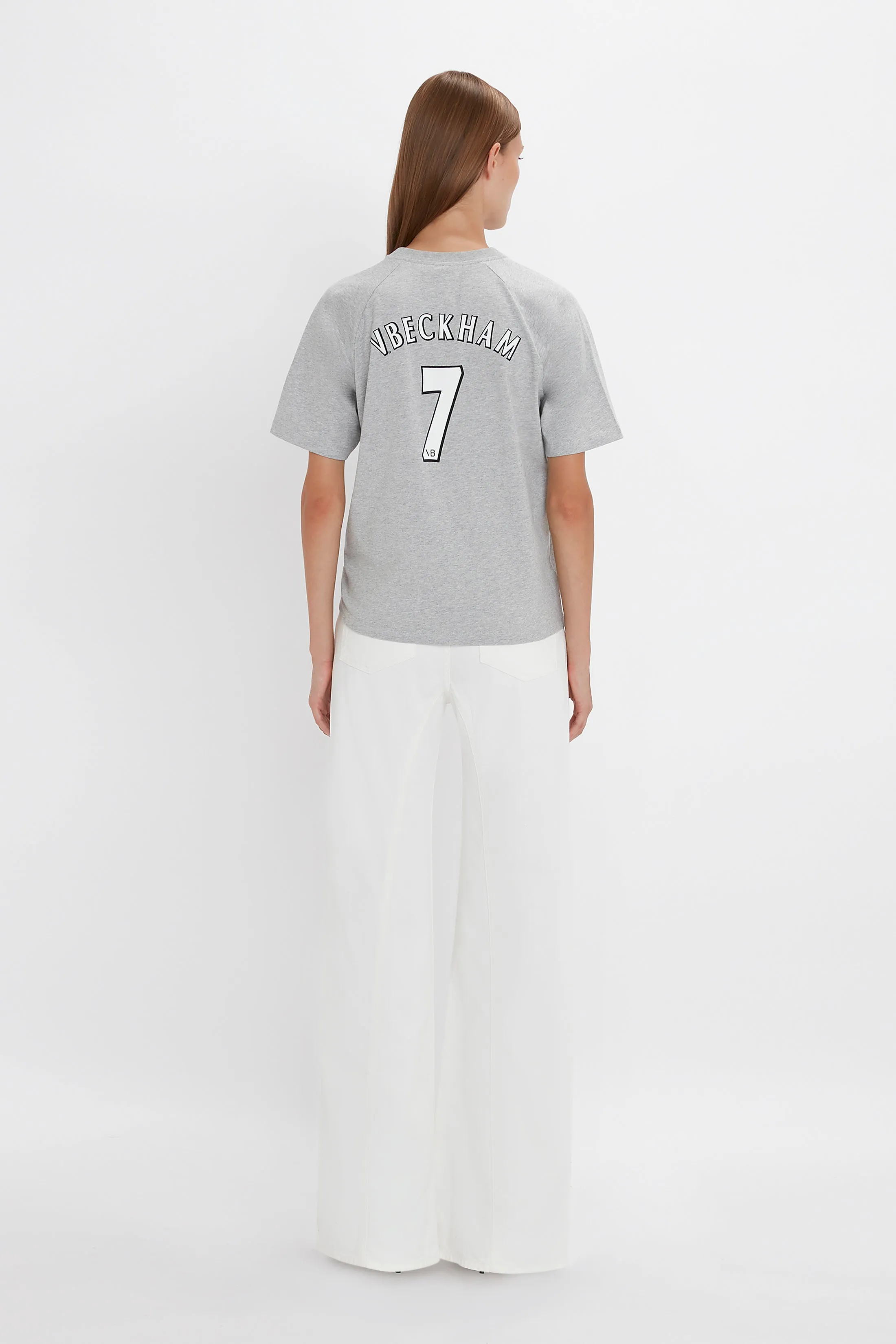 Football T-Shirt In Grey Marl