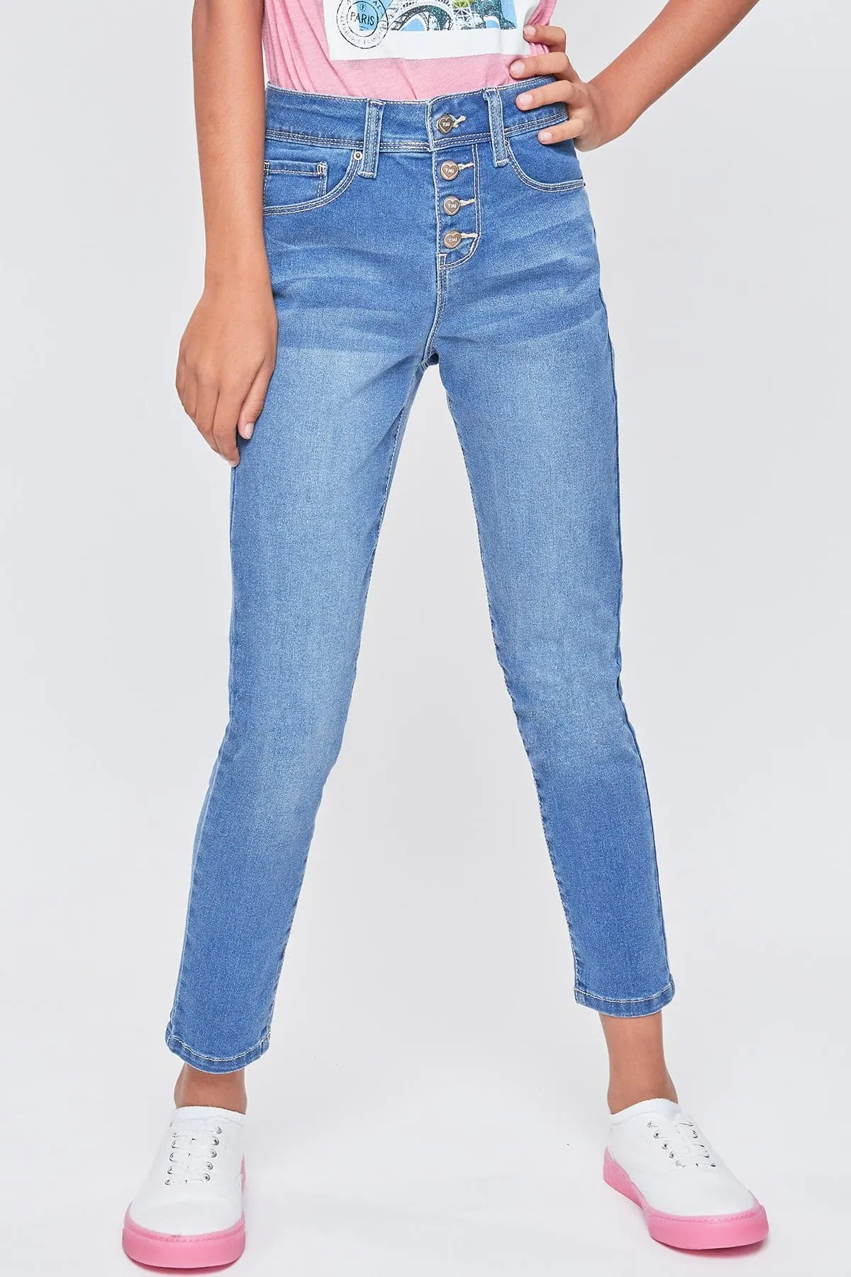 Girls Essential Button Fly  Skinny Jeans