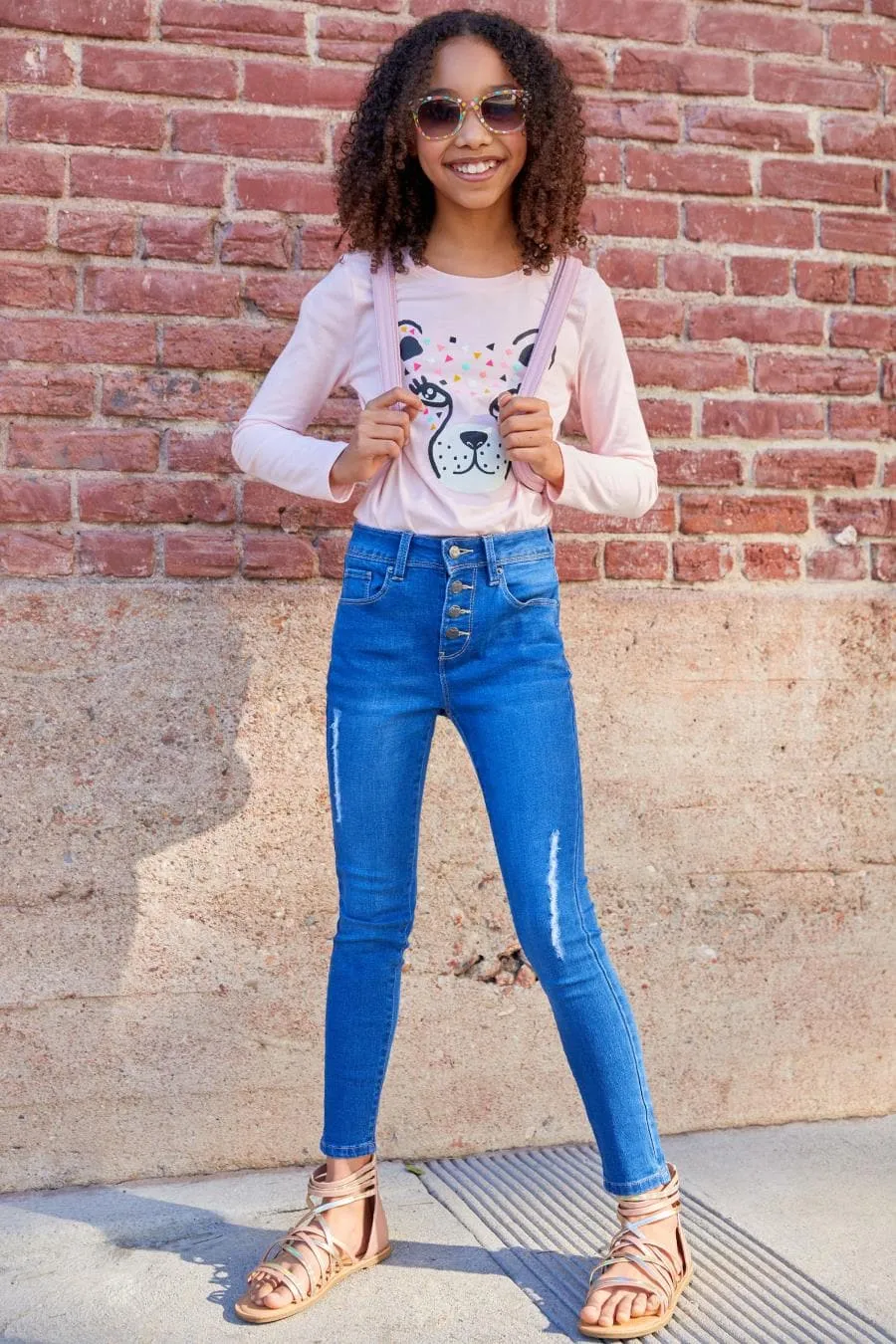 Girls Essential Button Fly  Skinny Jeans