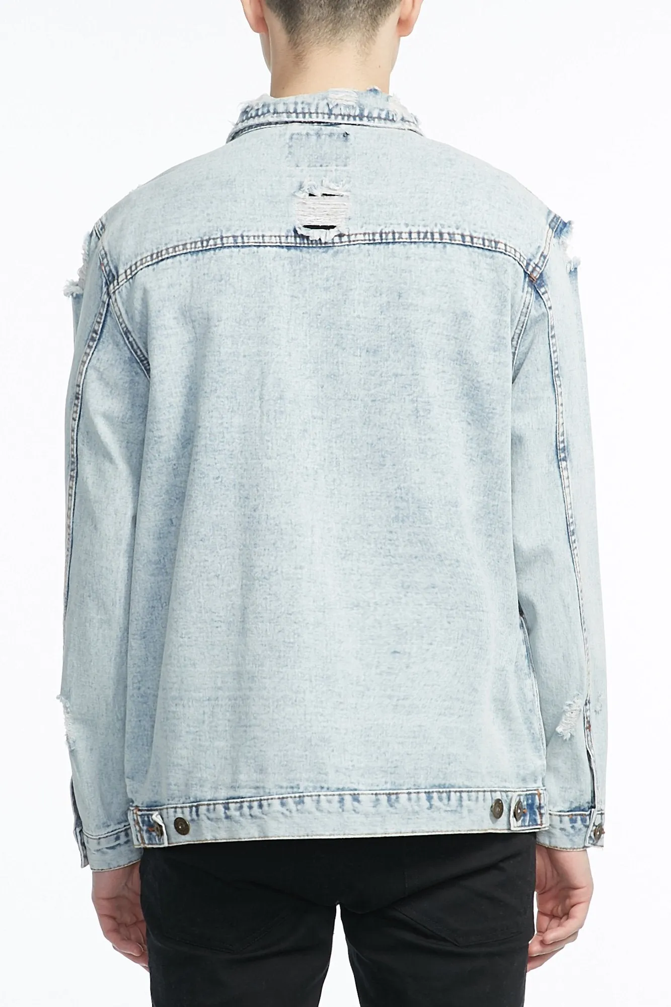 Guys Oversized Destroyed Denim Jacket