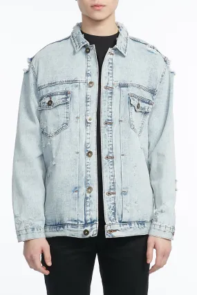 Guys Oversized Destroyed Denim Jacket