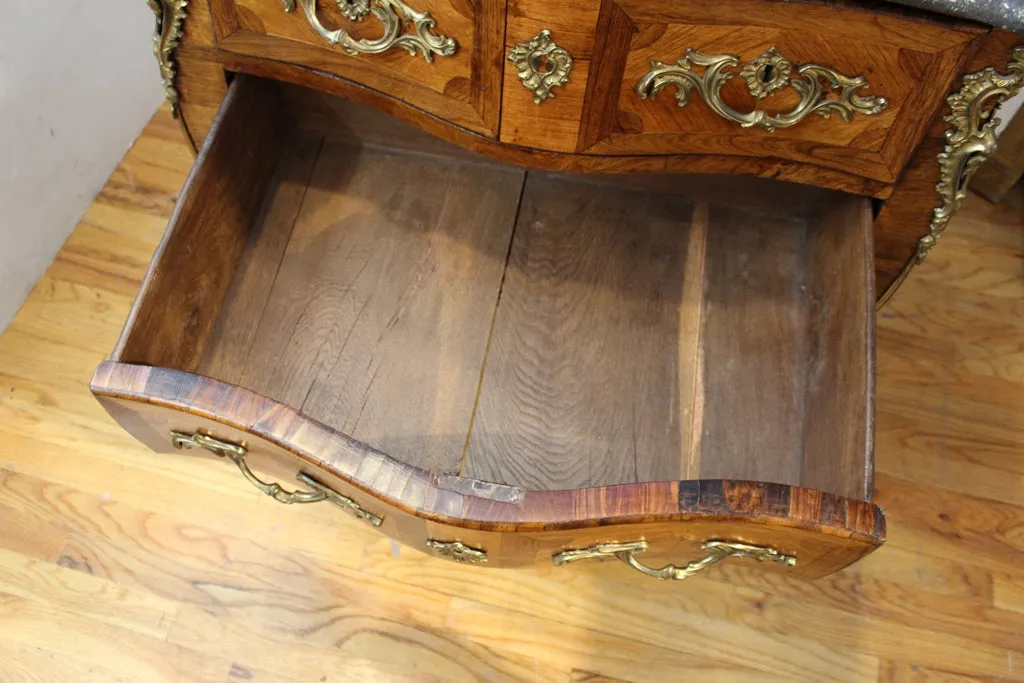 Jean-Francois Coulon French Louis XV Bombe Commode with Marble Top