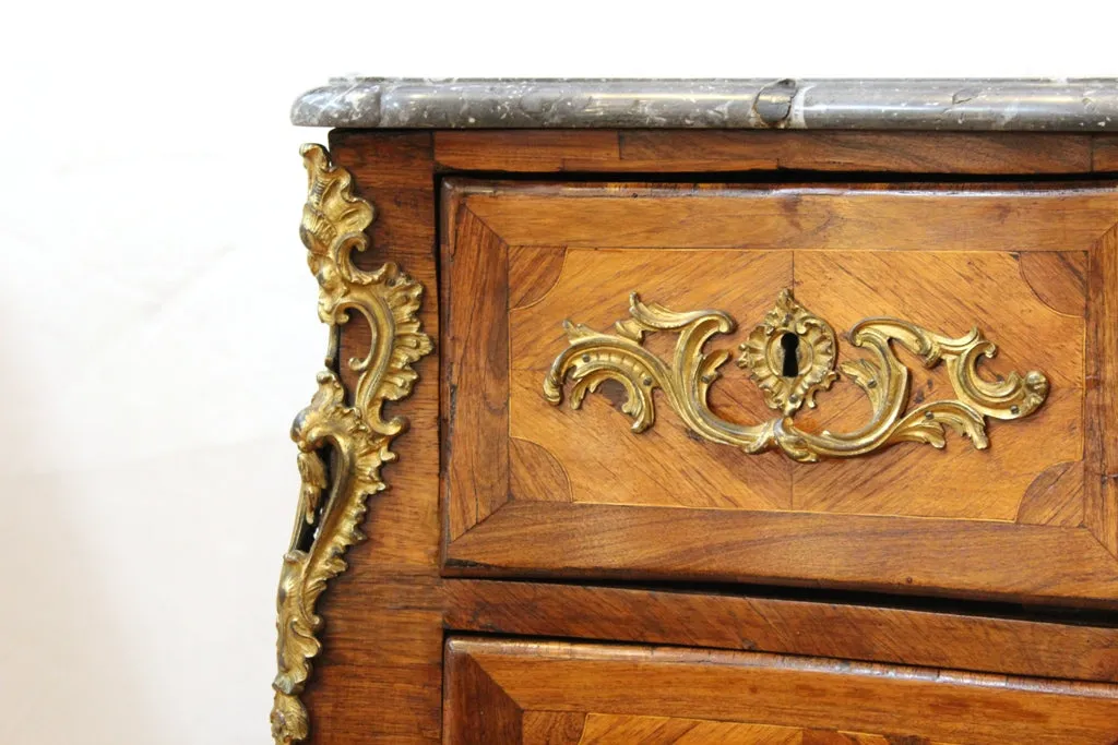 Jean-Francois Coulon French Louis XV Bombe Commode with Marble Top