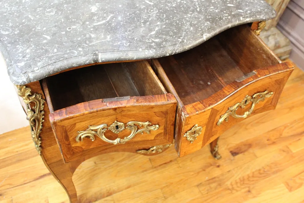 Jean-Francois Coulon French Louis XV Bombe Commode with Marble Top