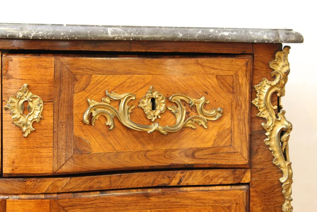 Jean-Francois Coulon French Louis XV Bombe Commode with Marble Top