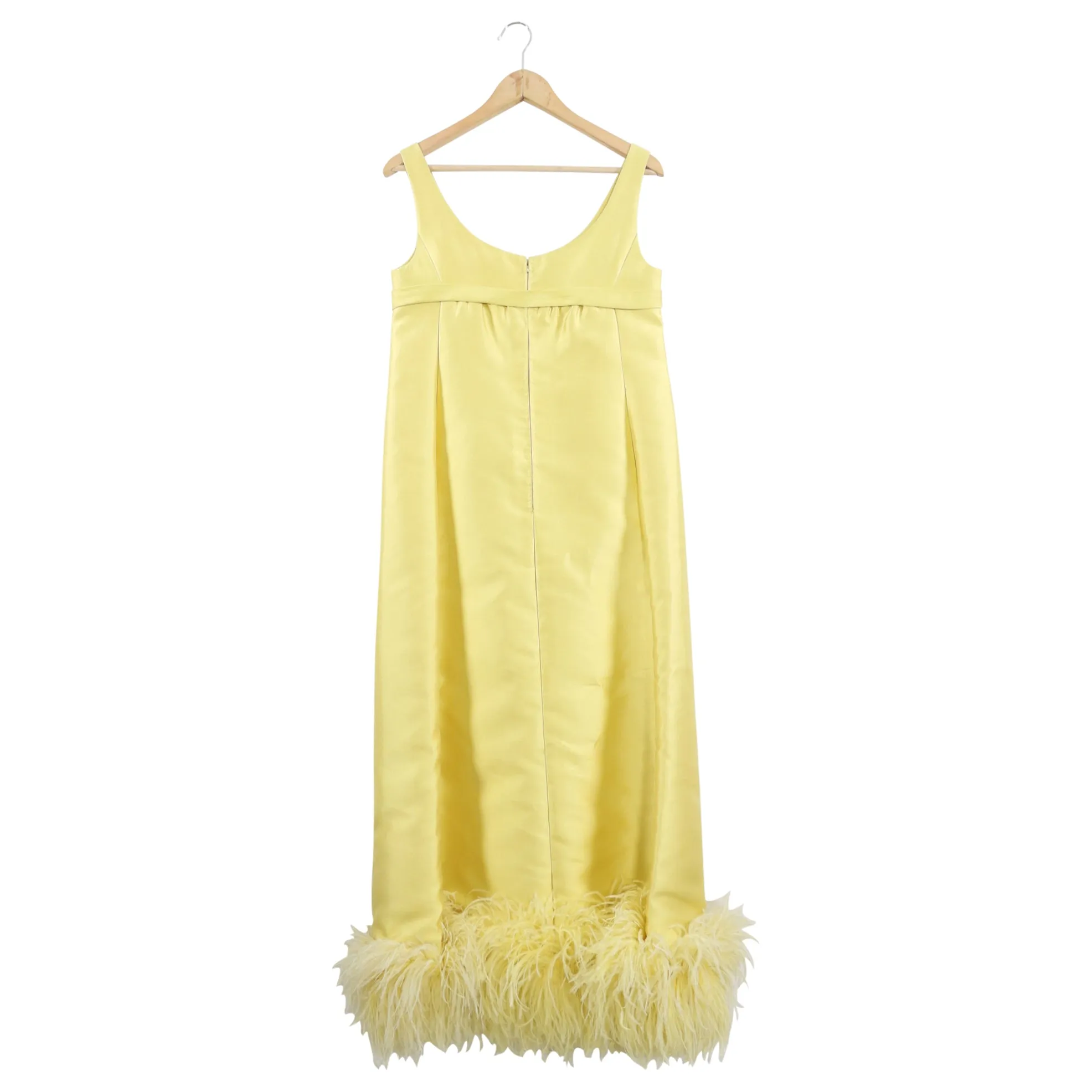 Jean Patou 1960's Yellow Maribou Sleeveless Gown