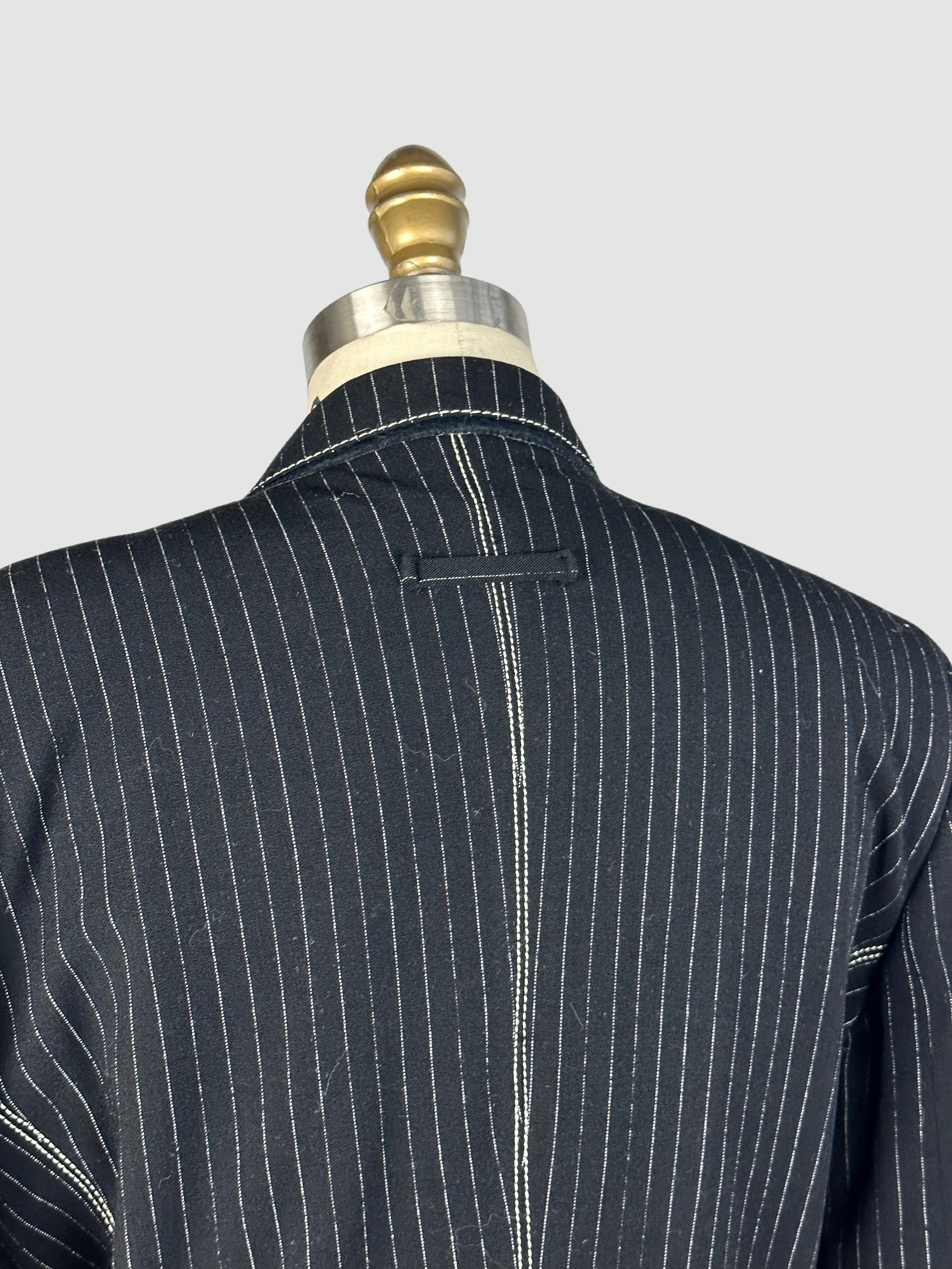 JEAN PAUL GAULTIER Femme 90s Black Pinstripe Blazer  Small