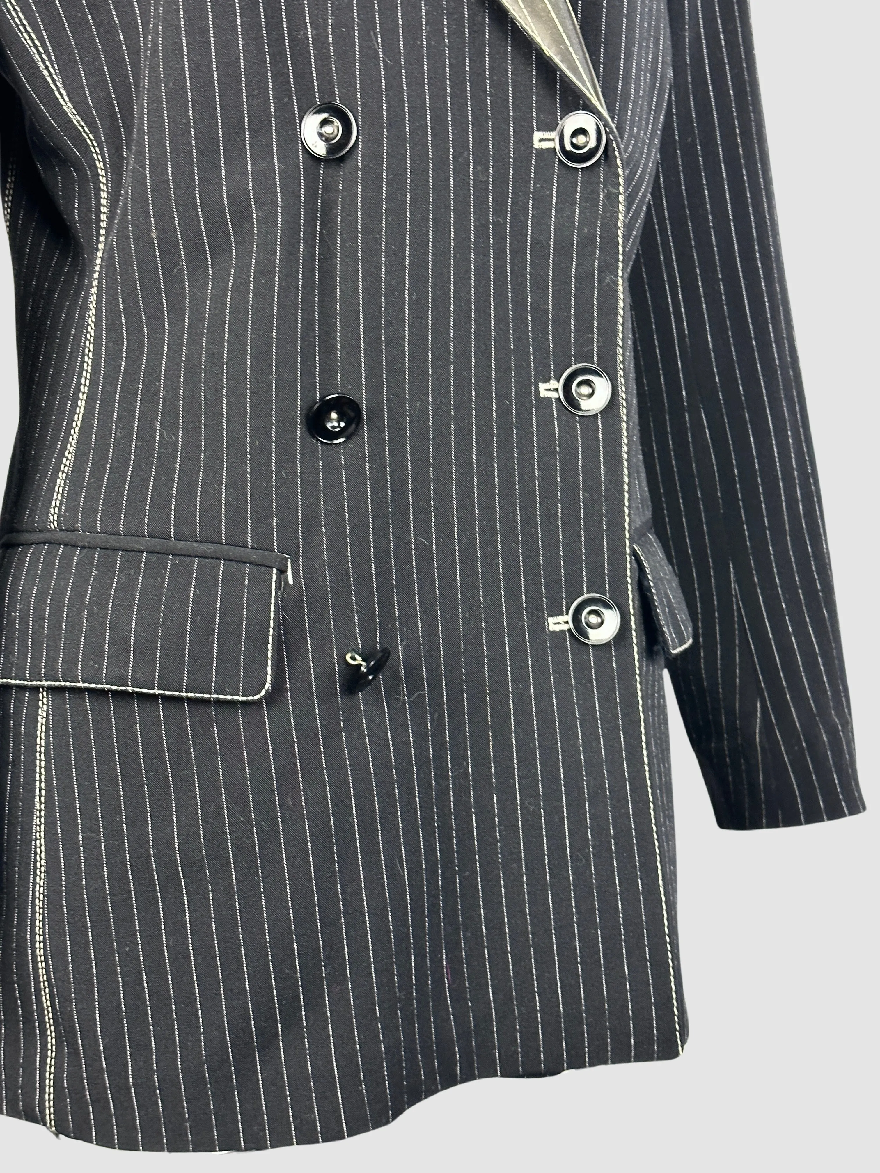 JEAN PAUL GAULTIER Femme 90s Black Pinstripe Blazer  Small