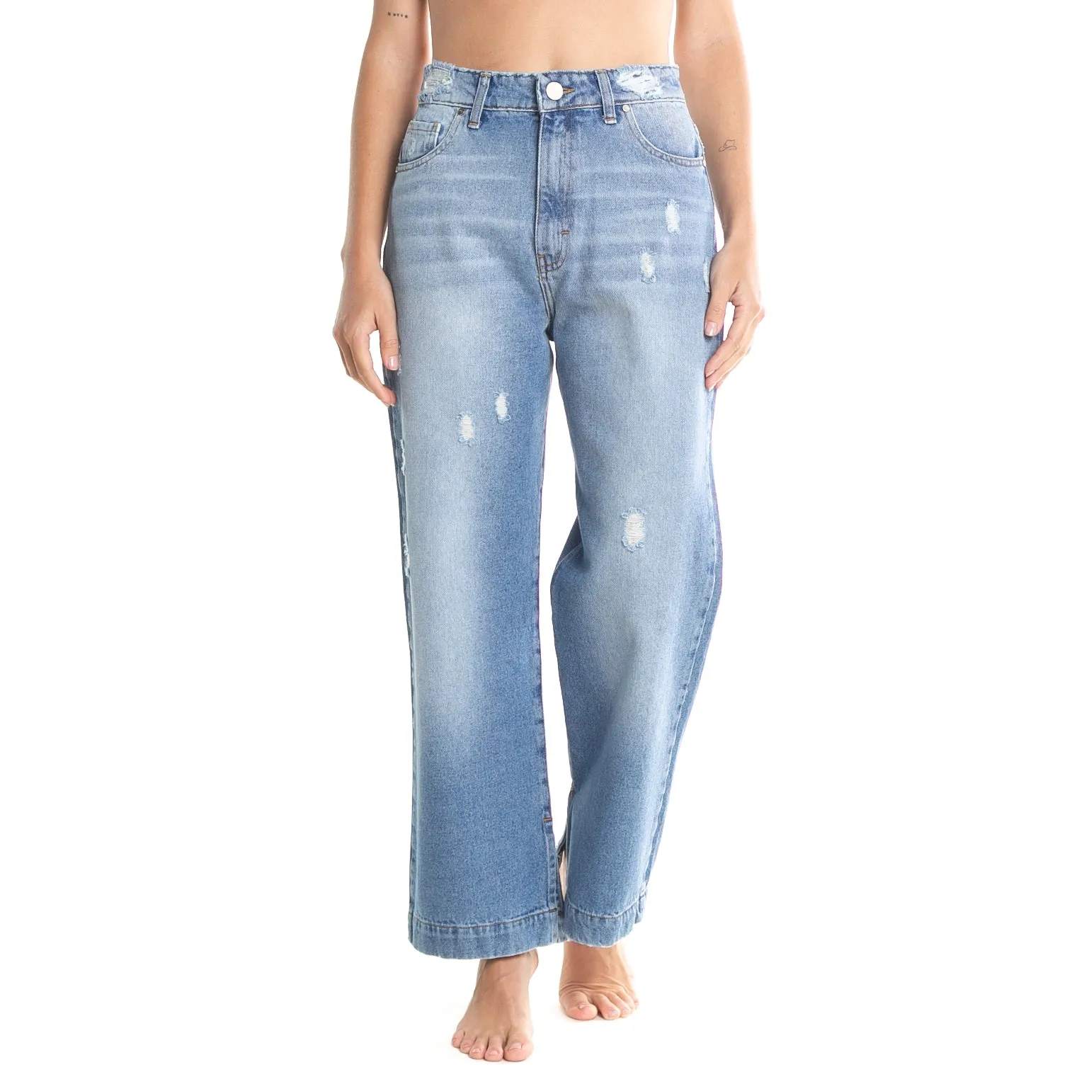 Jean Rusty High Block Baggy Jean Ld Light Blue