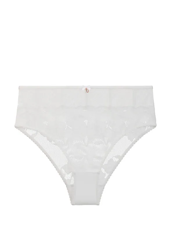 JEAN Seductive Floral White Lace Brief Panties