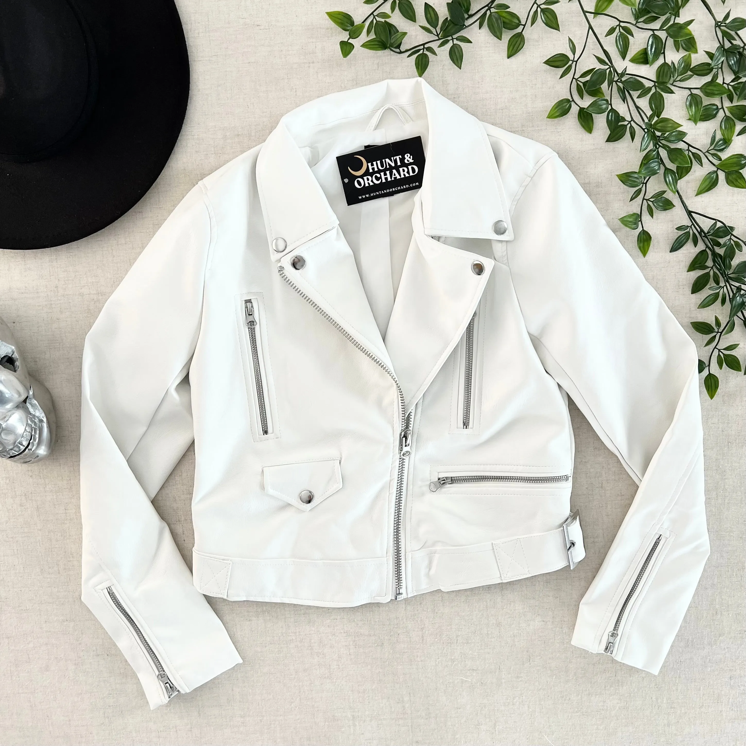 Jett Vegan Moto Jacket - White