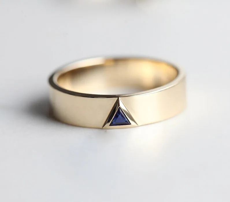 Jordan Triangle Sapphire Wedding Band