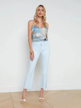 KENDRA COATED HIGH RISE CROP FLARE (ICE WATER) - L'AGECE