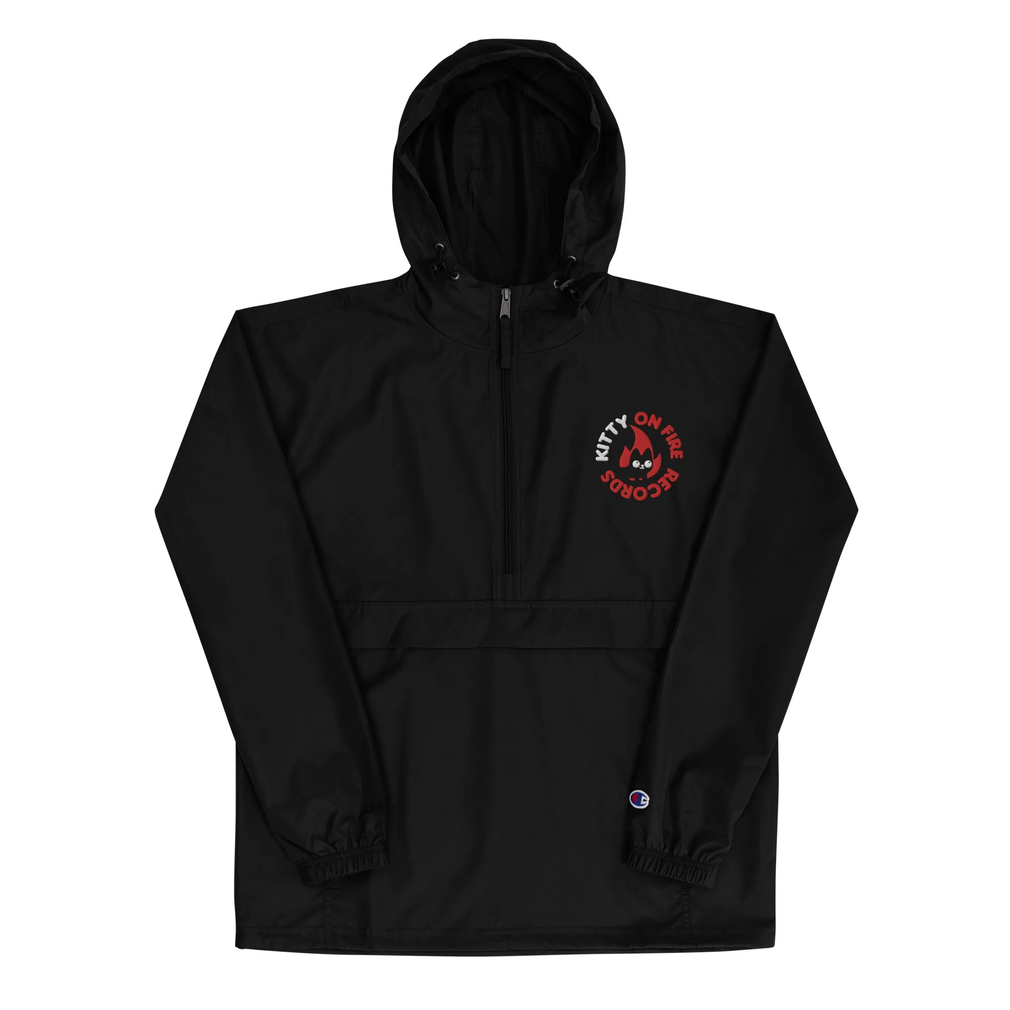 KOF Logo Black Champion Packable Windbreaker