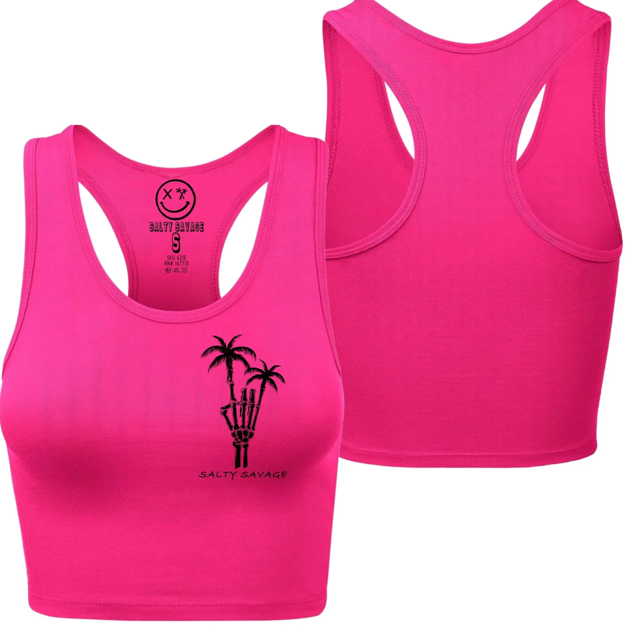 Ladies "Rock On" Racerback Crop Tank | Basic