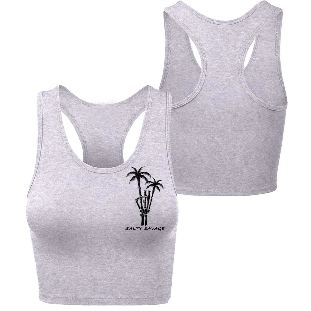 Ladies "Rock On" Racerback Crop Tank | Basic