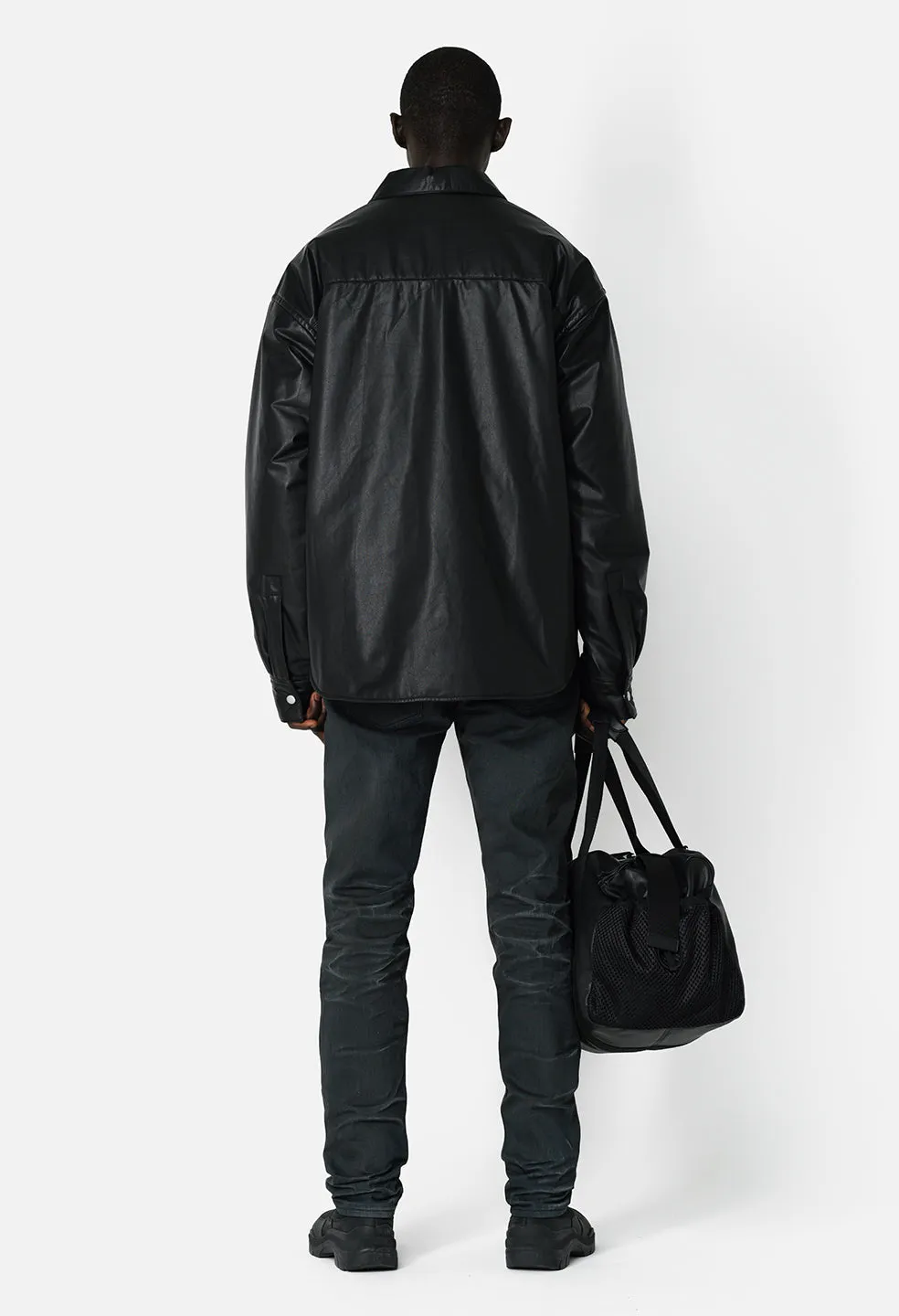 Leather Scout Overshirt / Black