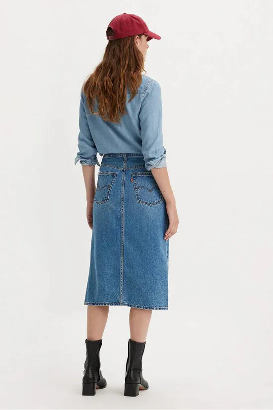 Levi's Side Slit Midi Skirt