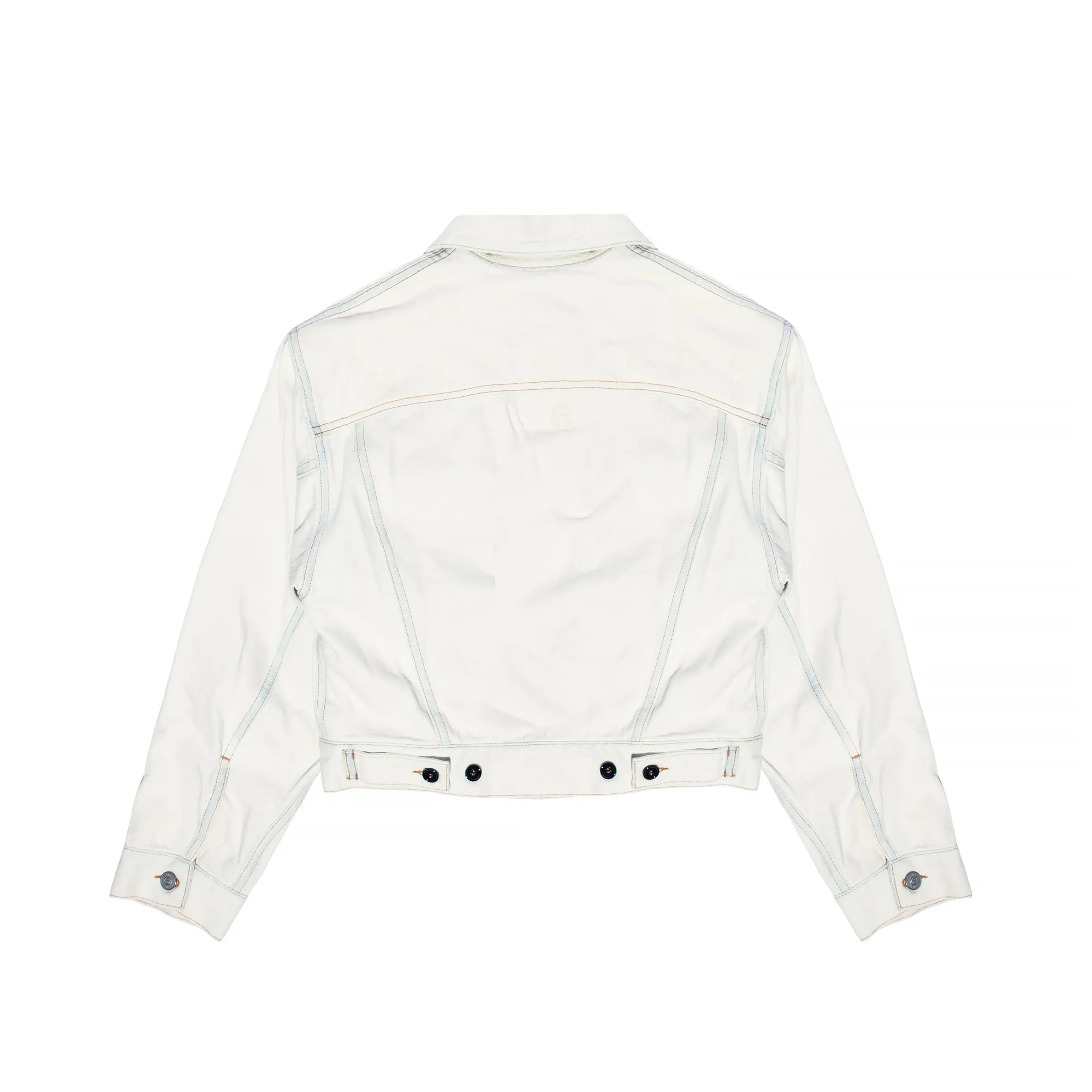 Maison Margiela MM6 Womens Cotton Denim Cropped Jacket White