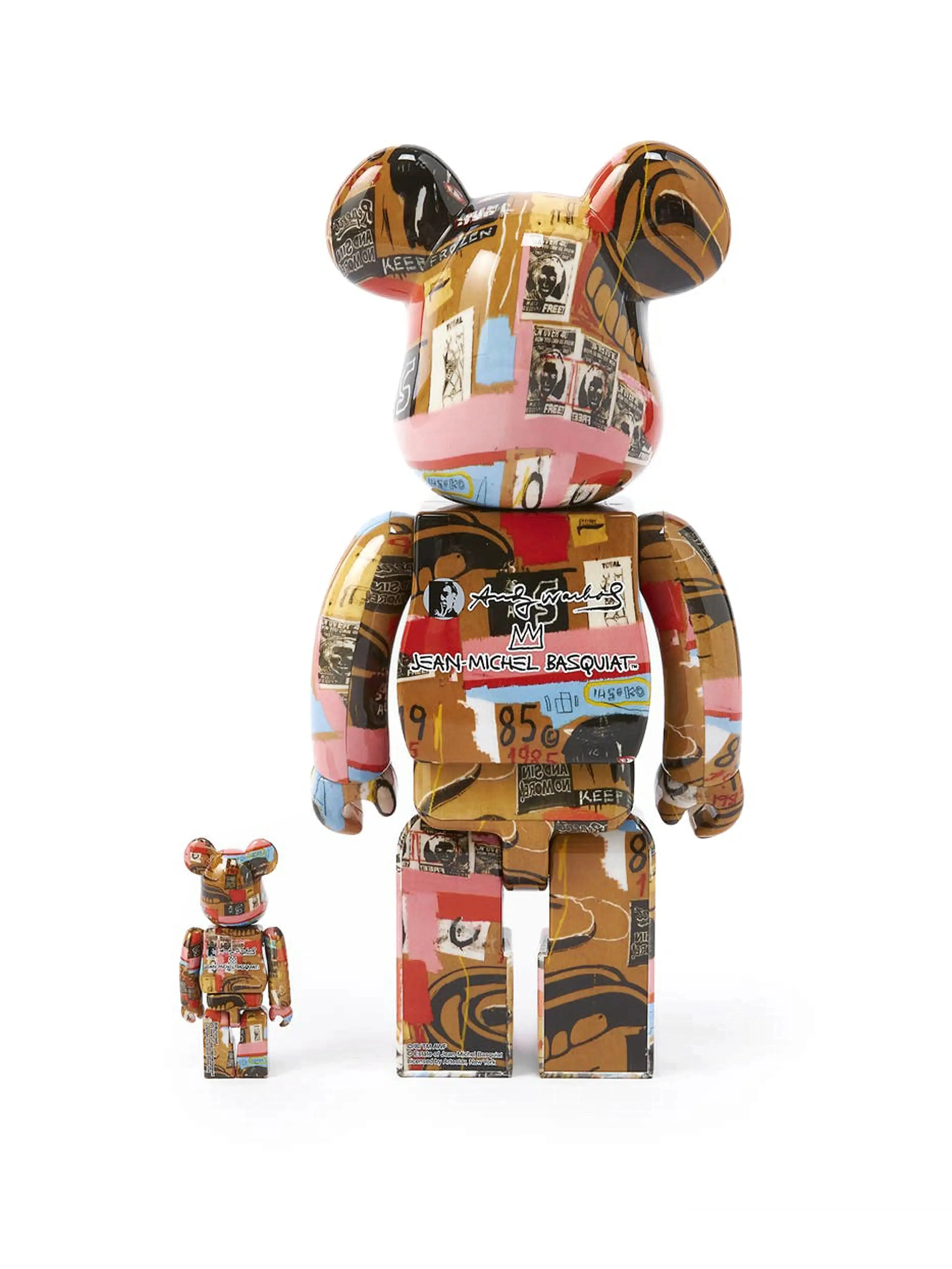 Medicom Toy Be@rbrick Andy Warhol x Jean Michel Basquiat #2 100% & 400% Set