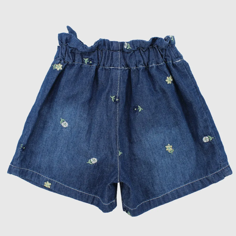 Mini Flowers Jean Shorts