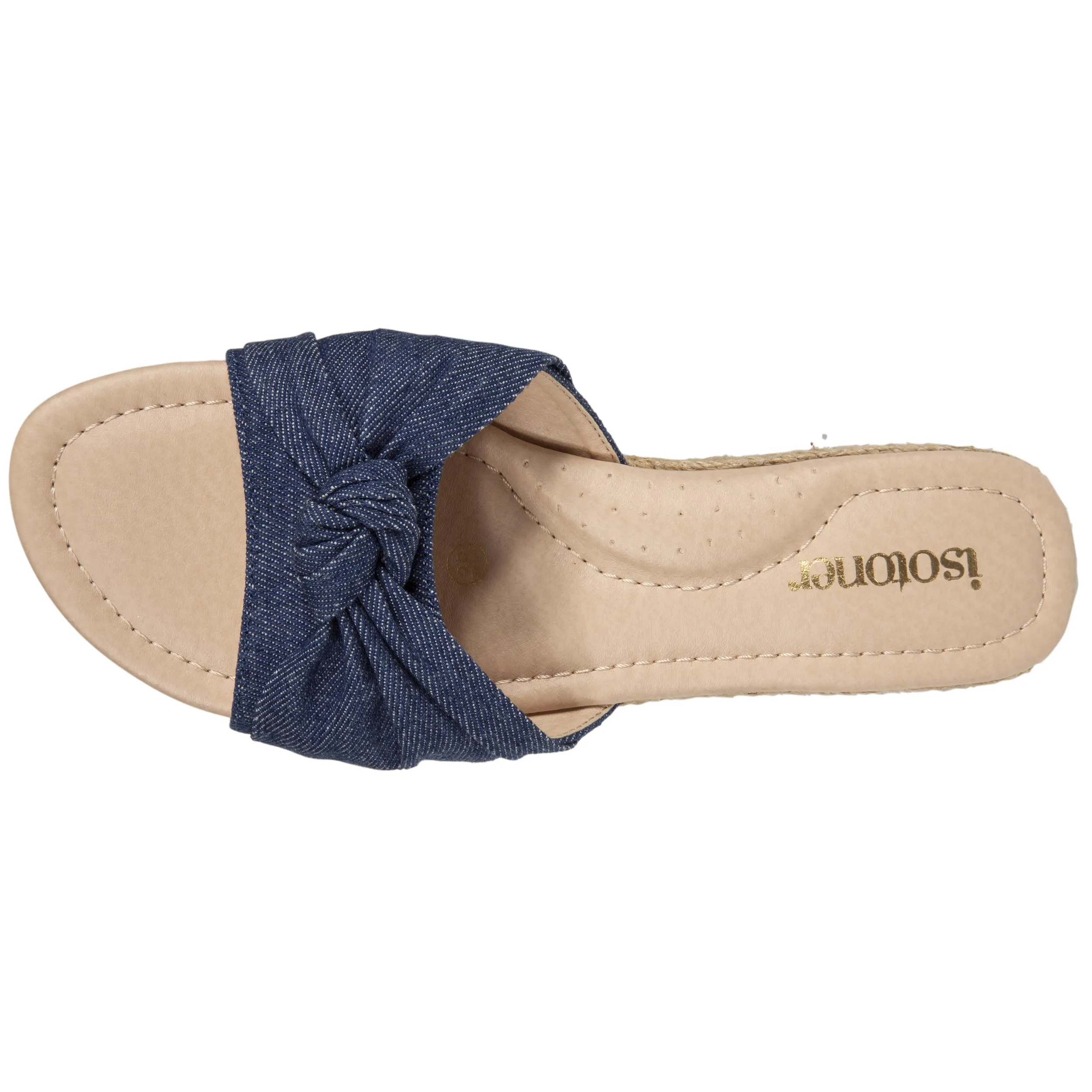 Mules Femme talon effet jean Bleu