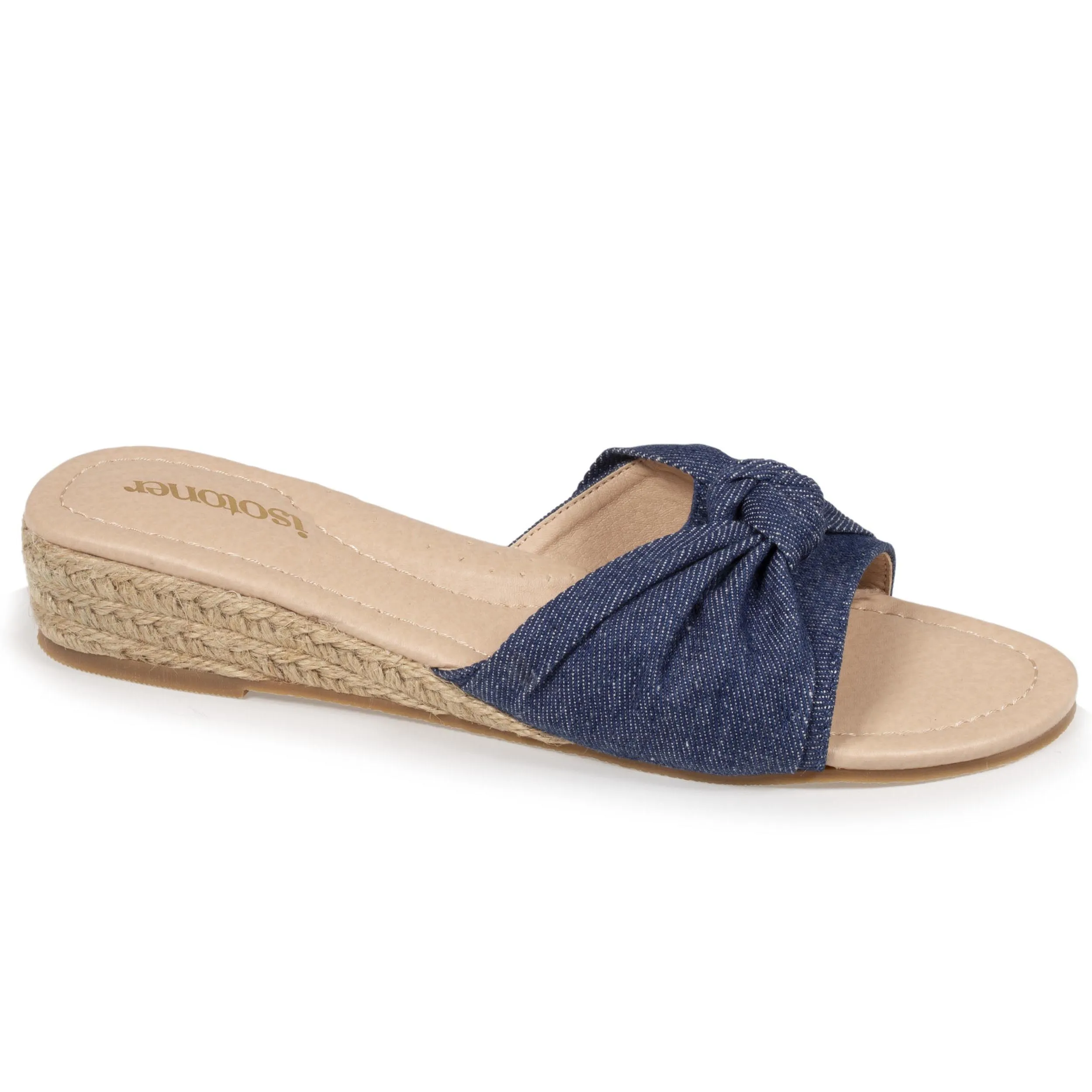 Mules Femme talon effet jean Bleu