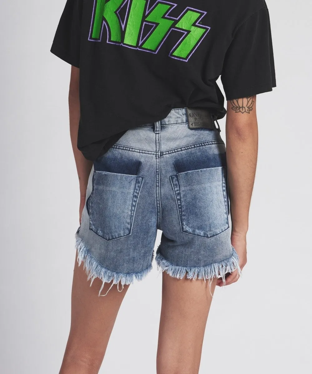 One Teaspoon High Waist Rocky Bonita Jean Shorts