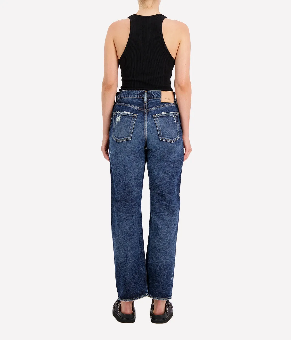 Pedley Wide Straight Jean in Dark Blue