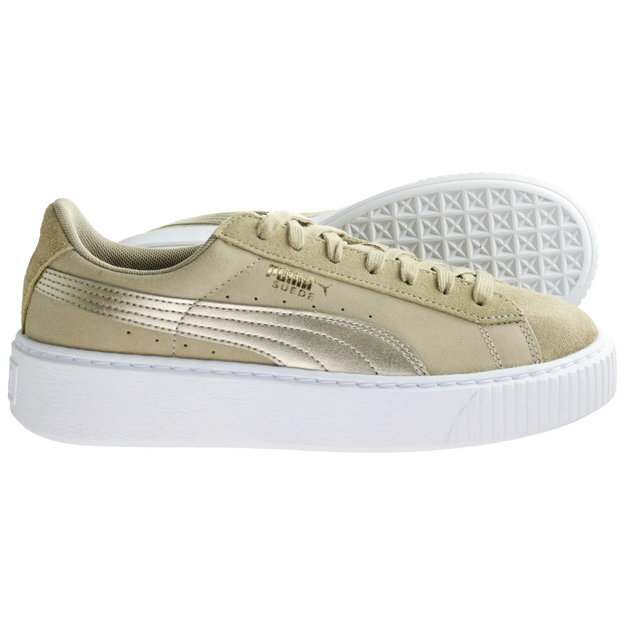 PUMA Platform Safari Beige Womens Trainers