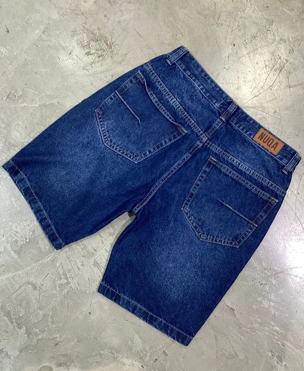 Regular Fit Denim Short - Azul