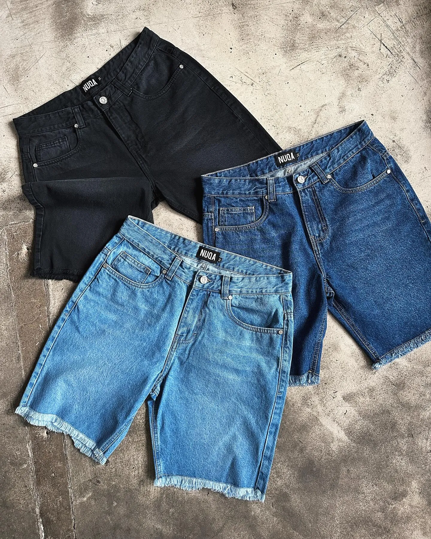 Regular Fit Denim Short - Azul