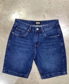 Regular Fit Denim Short - Azul