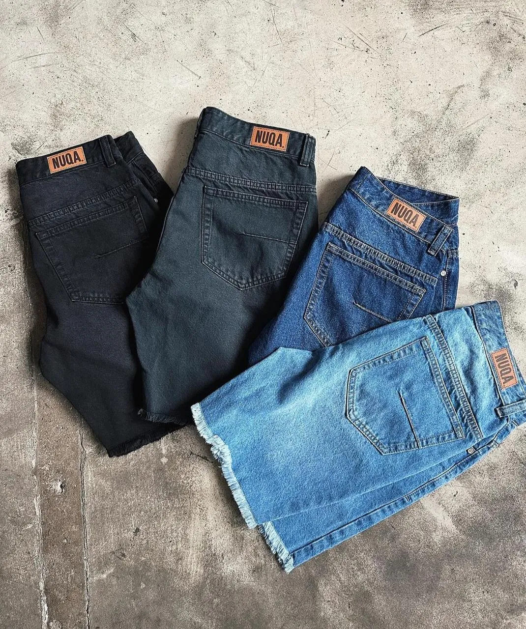 Regular Fit Denim Short - Azul