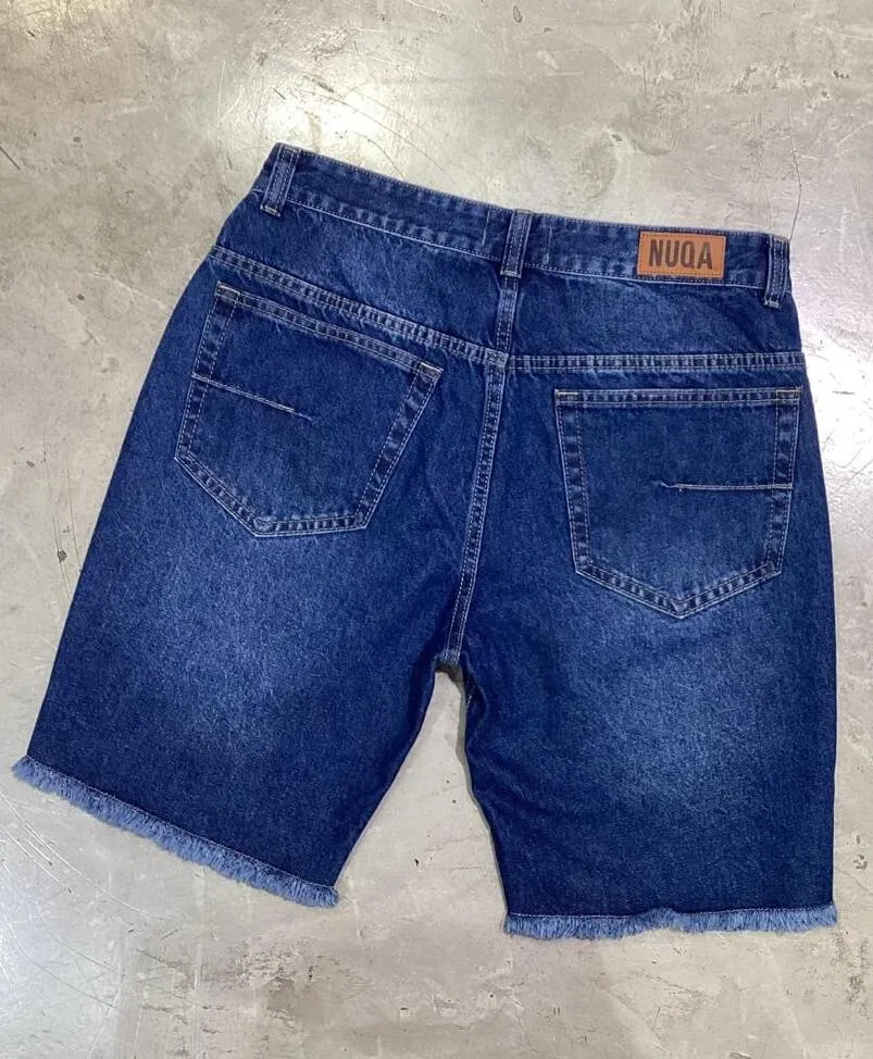 Regular Fit Denim Short - Azul