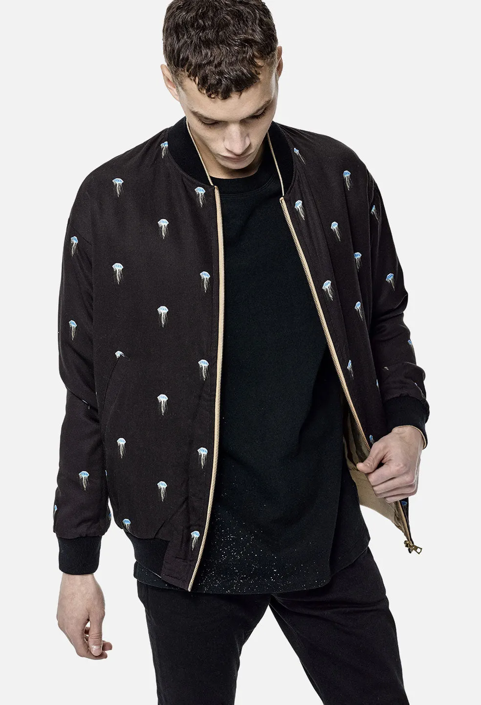 Silk Reversible Bomber / Gold